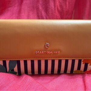 Spartina 449 Tan and Striped Multicolor Clutch